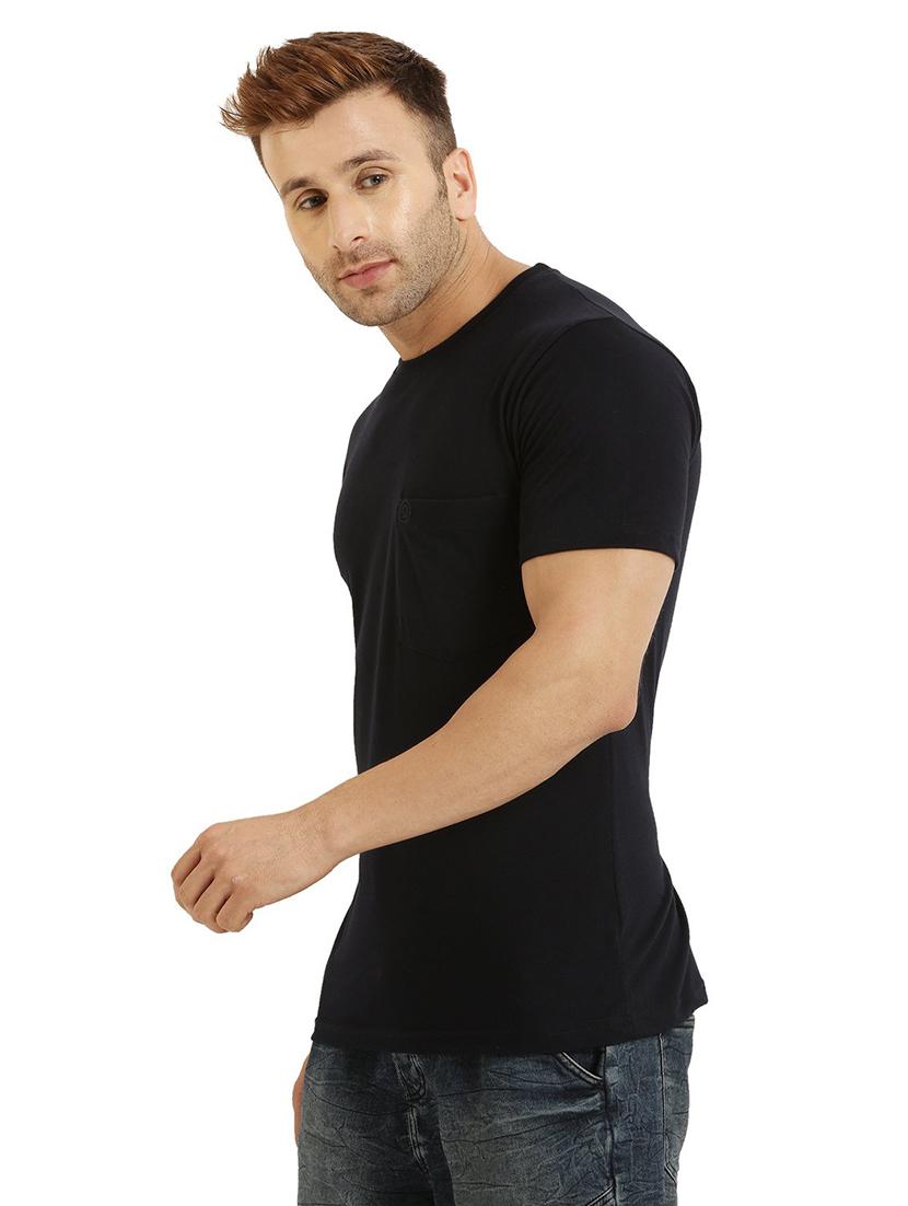 navy blue solid pocket t-shirt - 16327017 - Zoom Image - 2