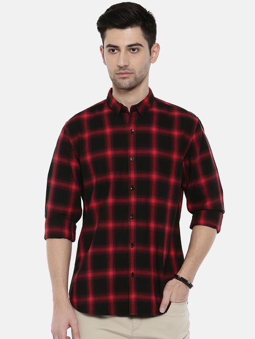 red cotton casual shirt - 16327722 - Standard Image - 1