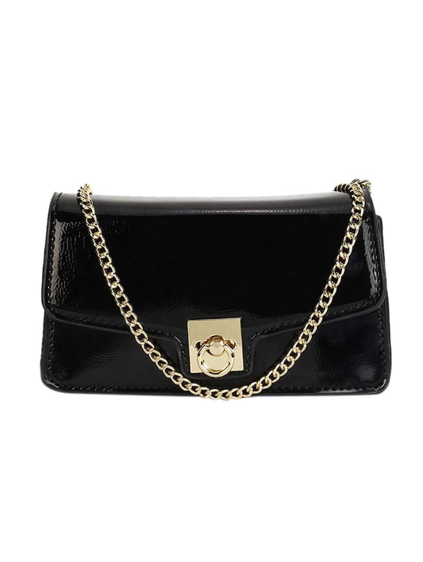 black leatherette (pu) regular sling bag - 16328001 - Zoom Image - 1