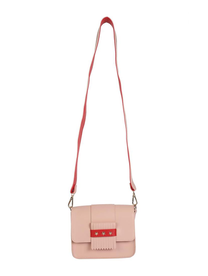 pink leatherette (pu) regular sling bag - 16328008 - Zoom Image - 4
