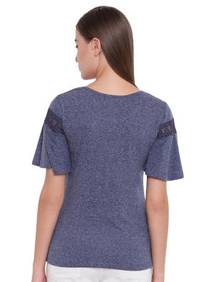 lace insert graphic print top - 16328093 - Standard Image - 3