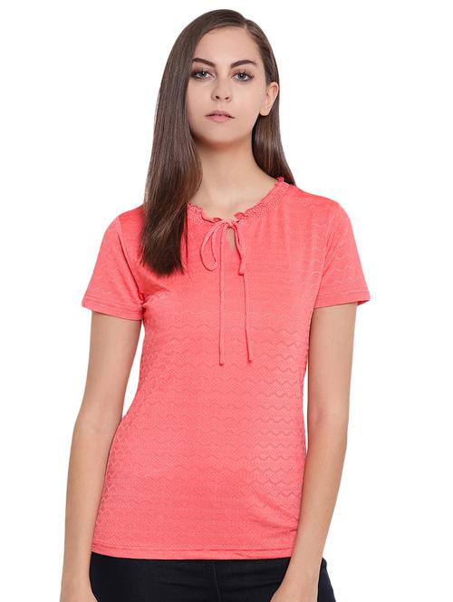 smocking detail tie up neck top - 16328135 - Standard Image - 1