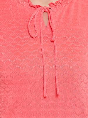 smocking detail tie up neck top - 16328135 - Standard Image - 5