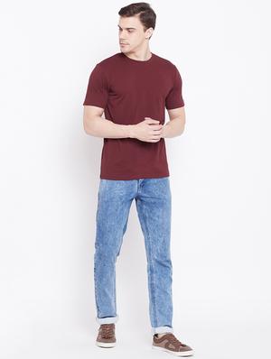 maroon solid t-shirt - 16328231 - Standard Image - 4
