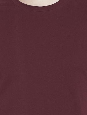 maroon solid t-shirt - 16328231 - Standard Image - 5