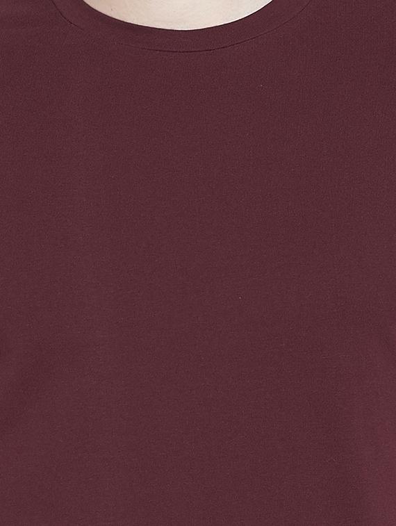 maroon solid t-shirt - 16328231 - Zoom Image - 5