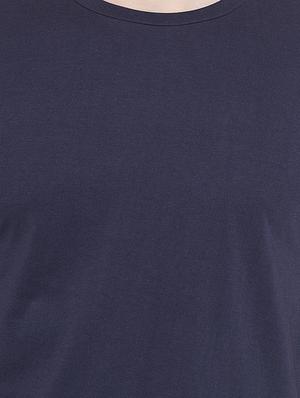 navy blue solid t-shirt - 16328232 - Standard Image - 5