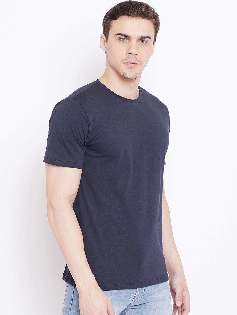 navy blue solid t-shirt - 16328232 - Zoom Image - 2