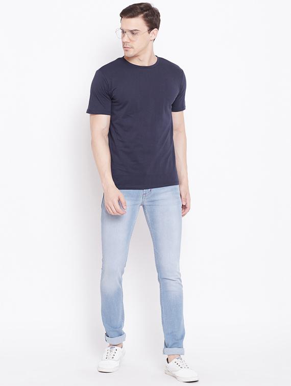 navy blue solid t-shirt - 16328232 - Zoom Image - 4