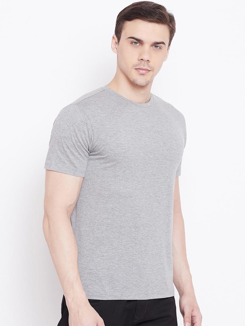 grey solid t-shirt - 16328233 - Zoom Image - 2