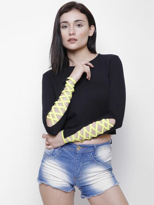 criss-cross detail solid top - 16328451 - Standard Image - 1