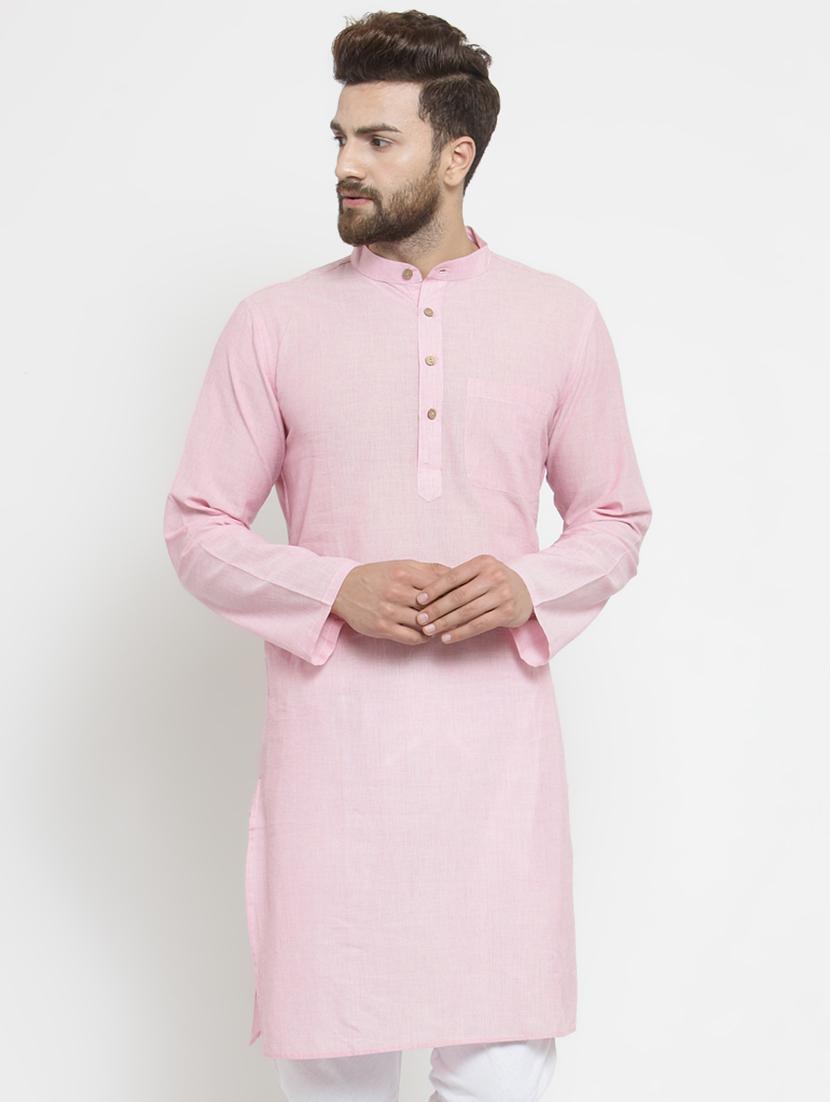 pink solid long kurta - 16329219 - Zoom Image - 1