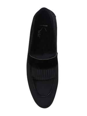 black leatherette slipons - 16329430 - Standard Image - 4