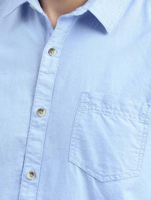 blue solid casual shirt - 16329508 - Standard Image - 5