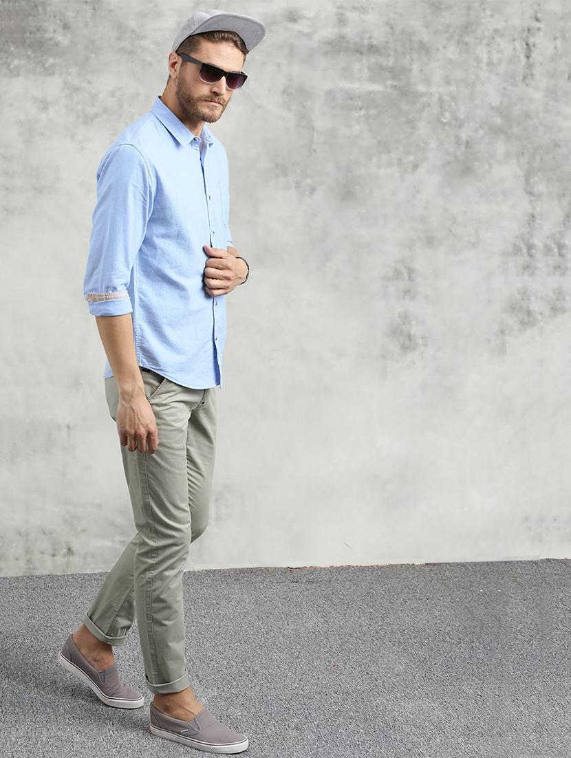 blue solid casual shirt - 16329508 - Zoom Image - 4