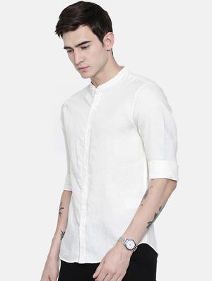 white linen casual shirt - 16329593 - Standard Image - 2