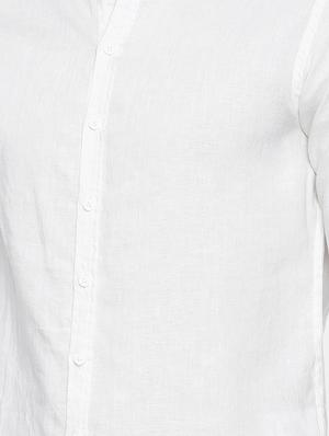 white linen casual shirt - 16329593 - Standard Image - 4