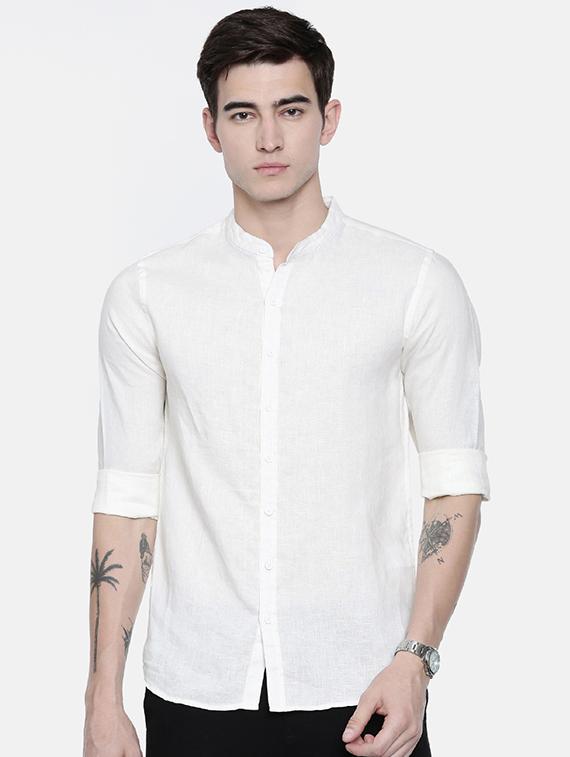 white linen casual shirt - 16329593 - Zoom Image - 1