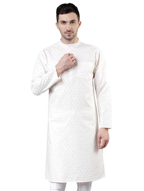 white printed long kurta - 16329888 - Very Small Image - 1