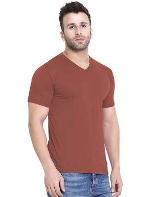brown solid t-shirt - 16329978 - Standard Image - 2