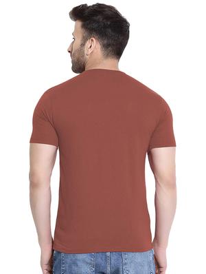 brown solid t-shirt - 16329978 - Standard Image - 3