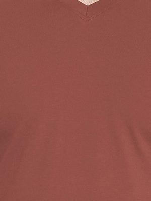 brown solid t-shirt - 16329978 - Standard Image - 4