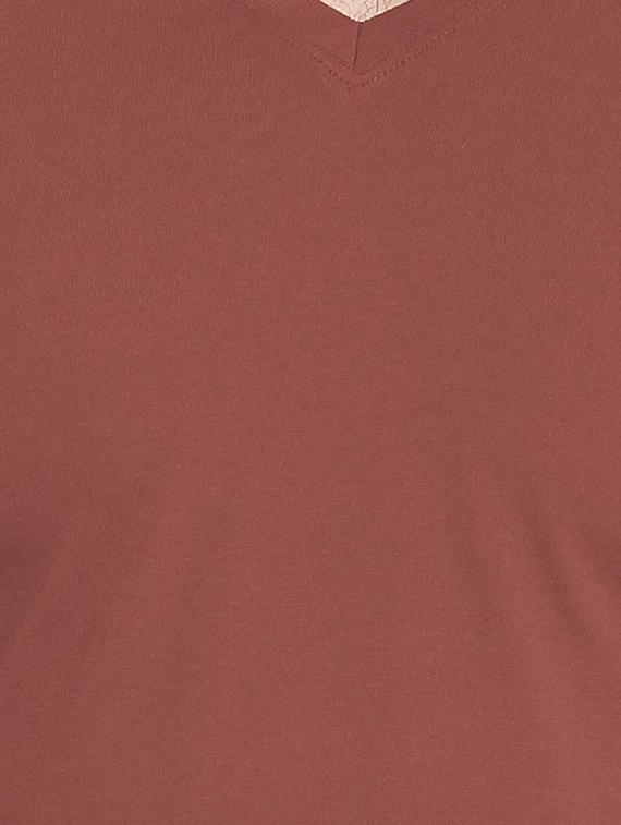 brown solid t-shirt - 16329978 - Zoom Image - 4