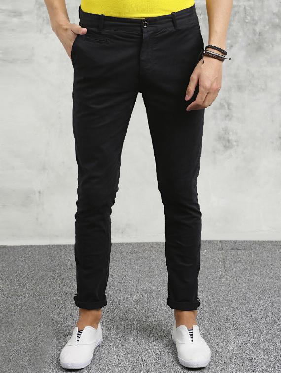 black solid chinos - 16330094 - Zoom Image - 1