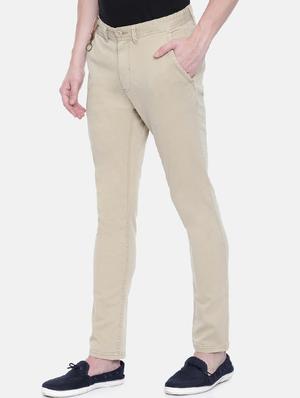 beige solid chinos - 16330103 - Standard Image - 2