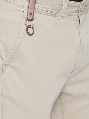 beige solid chinos - 16330103 - Standard Image - 4