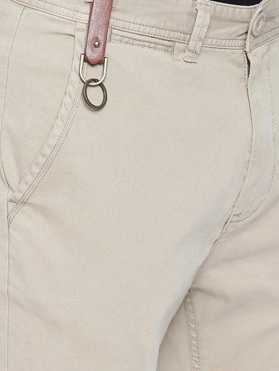 beige solid chinos - 16330103 - Zoom Image - 4
