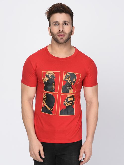 red chest print t-shirt - 16330327 - Very Small Image - 1
