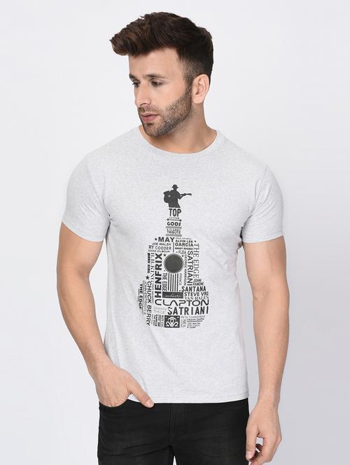 grey typographic chest print t-shirt - 16330336 - Very Small Image - 1