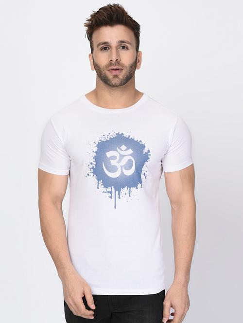 white chest print t-shirt - 16330344 - Very Small Image - 1