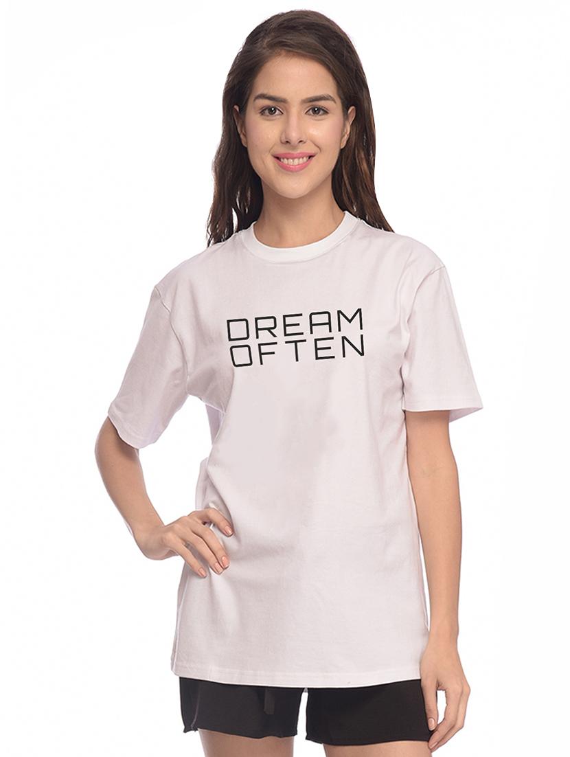 letter print crew neck tee - 16330478 - Zoom Image - 1