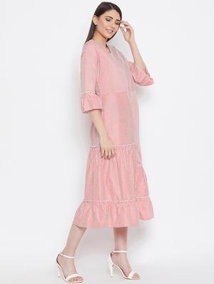 bell sleeved striped dress - 16330696 - Standard Image - 2