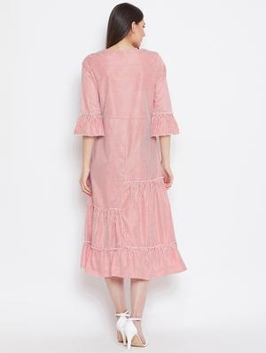 bell sleeved striped dress - 16330696 - Standard Image - 3