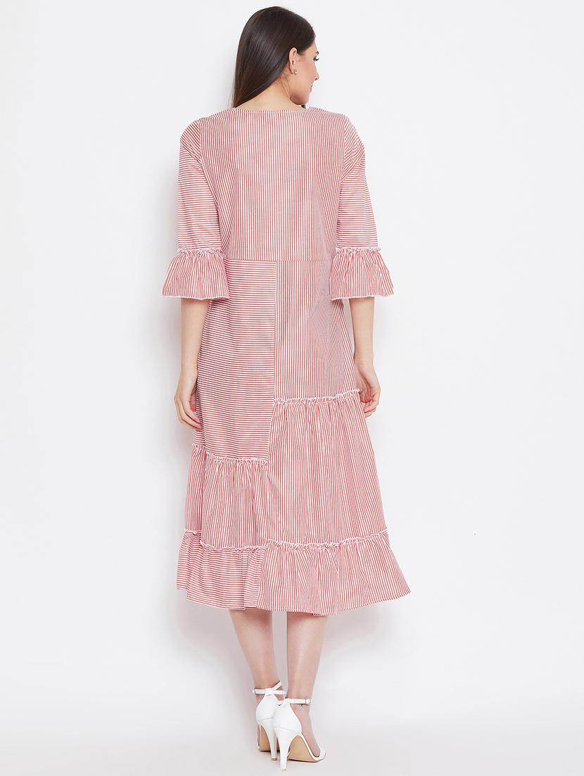 bell sleeved striped dress - 16330696 - Zoom Image - 3