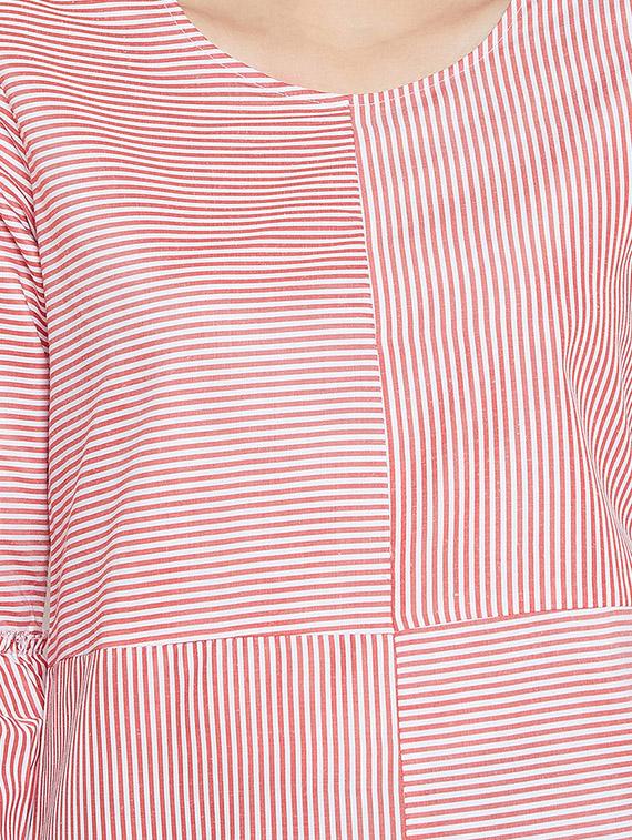 bell sleeved striped dress - 16330696 - Zoom Image - 4