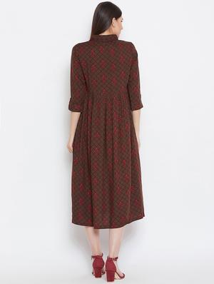 gather detail floral a-line dress - 16330707 - Standard Image - 3