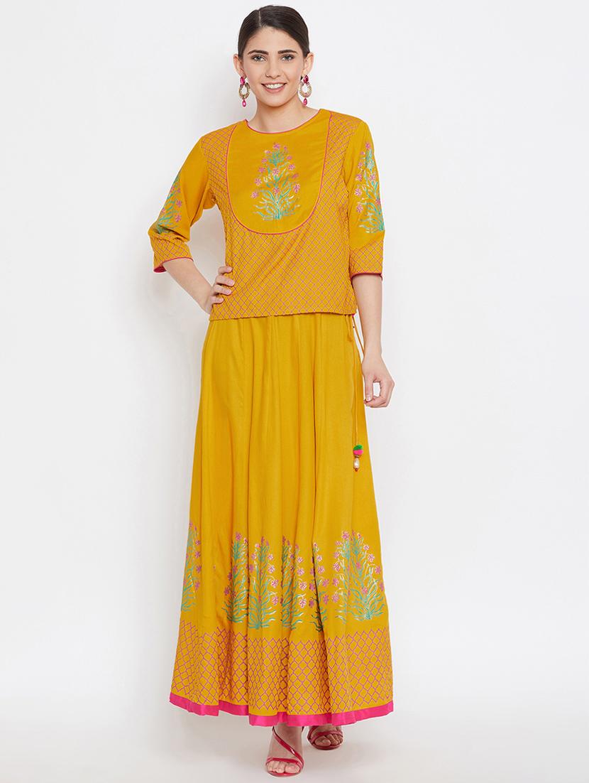 block printed skirt top set - 16330711 - Zoom Image - 1