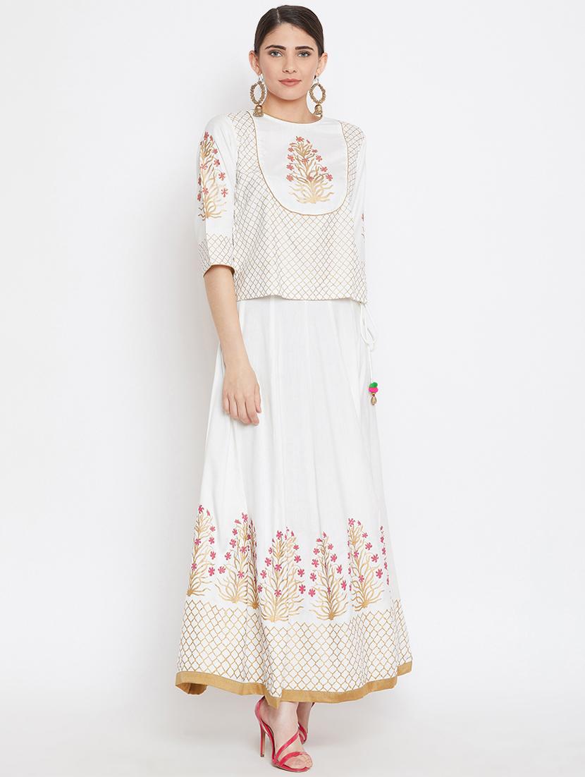 block printed skirt top set - 16330712 - Zoom Image - 1