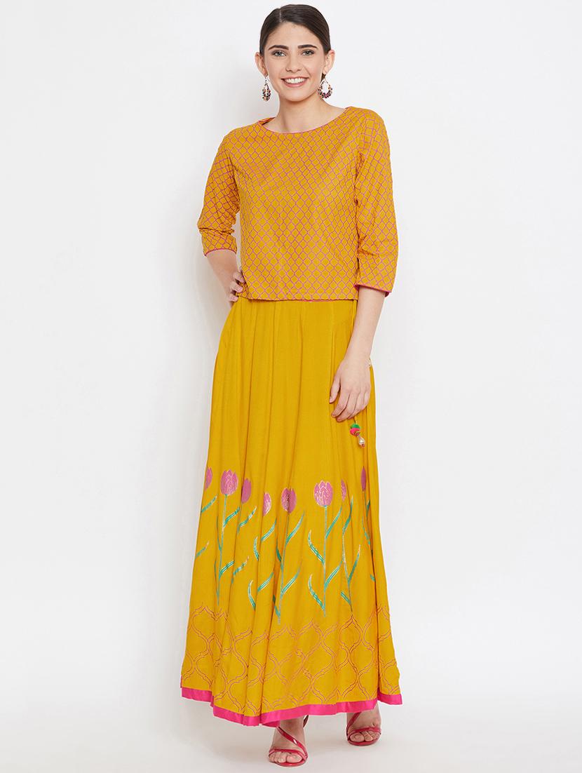 block printed skirt top set - 16330717 - Zoom Image - 1