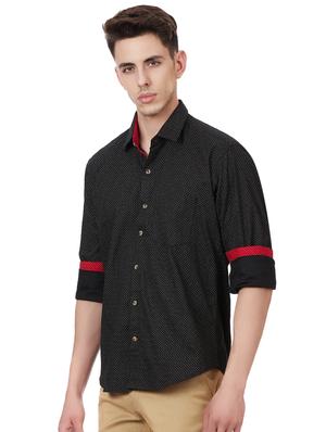 black cotton casual shirt - 16331044 - Standard Image - 2