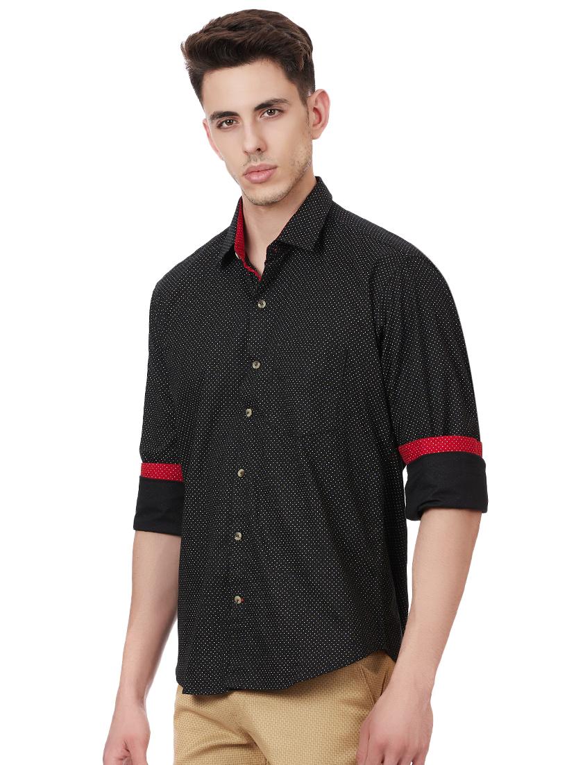 black cotton casual shirt - 16331044 - Zoom Image - 2