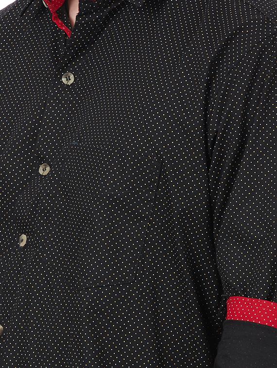 black cotton casual shirt - 16331044 - Zoom Image - 4