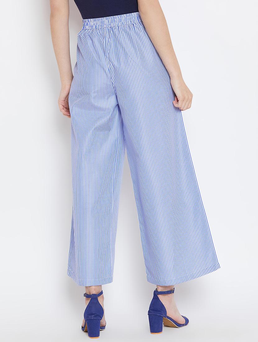 tie front striped trousers - 16331105 - Zoom Image - 3