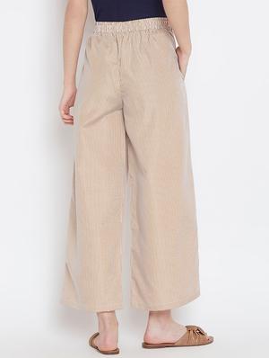 tie front striped trousers - 16331107 - Standard Image - 3