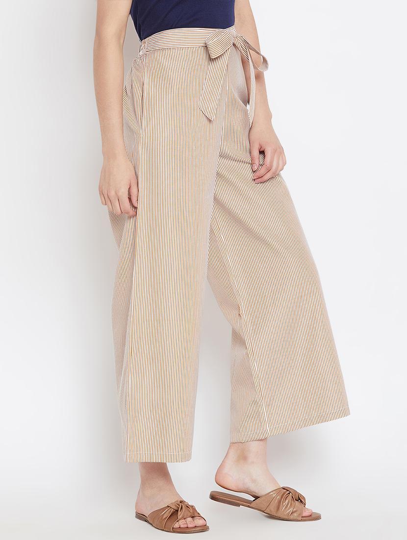 tie front striped trousers - 16331107 - Zoom Image - 2