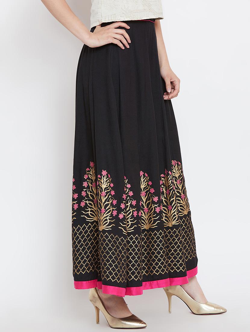 block printed flared skirt - 16331113 - Zoom Image - 2